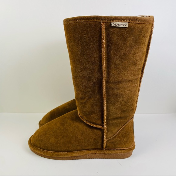 Bearpaw 115W Cloud Suede Brown Mid Calf Boots Sheepskin Lined Women’s Size 6 - Picture 4 of 11